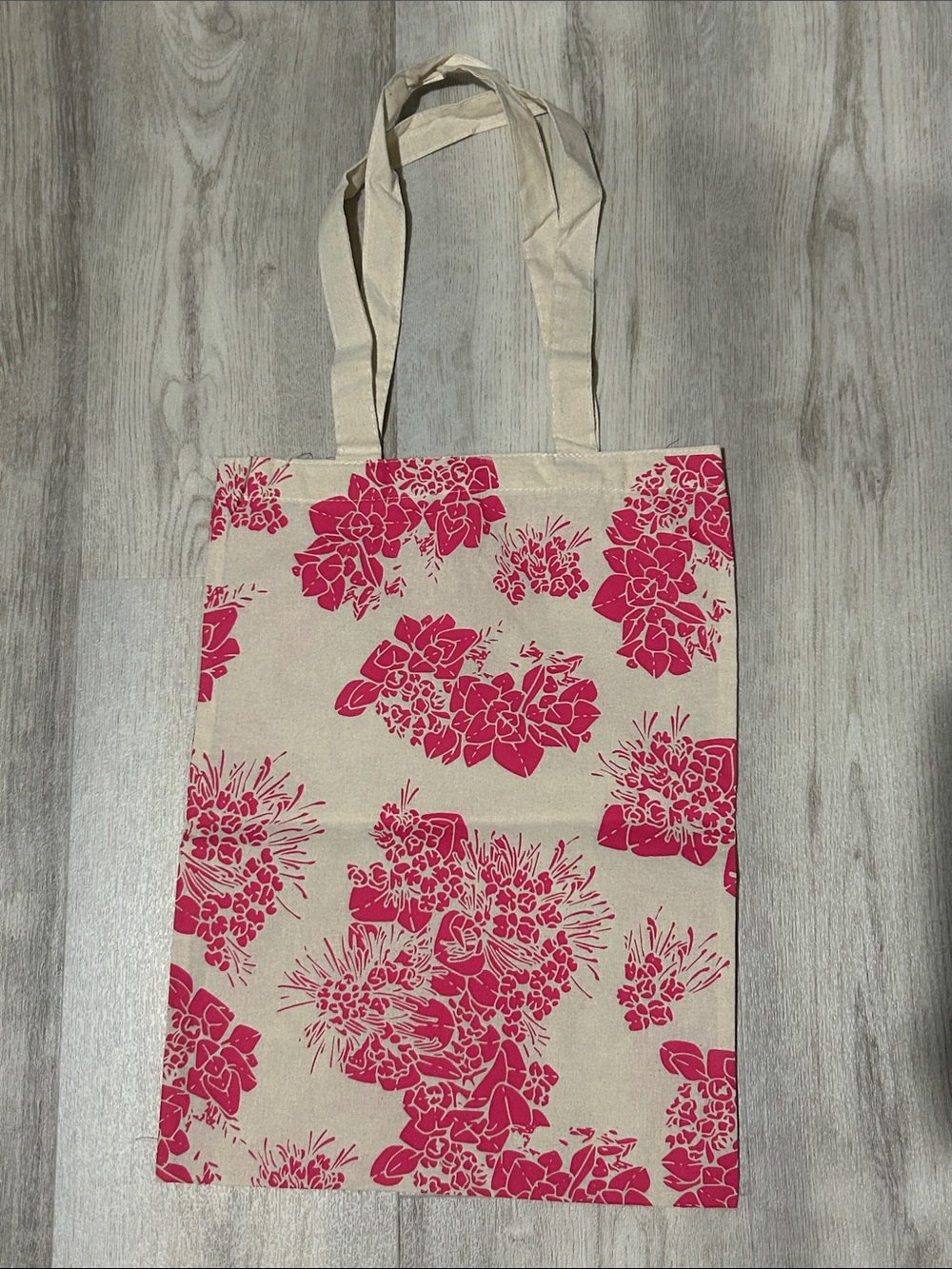 Kahulalea x Hawaiian Airlines Pink Floral Canvas Tote Bag - Picture 2 of 2